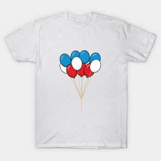 Blue White Red Patriotic Balloons T-Shirt